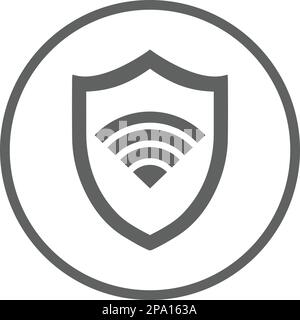 Protection, WIFI security icon - Perfect use for print media, web, stock images, commercial use or any kind of design project. Stock Vector