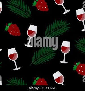 Seamless pattern Jewish holiday Passover, Pesach. Dark background. Vector illustration Stock Vector