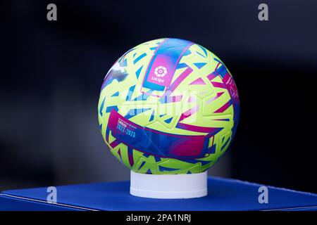 Madrid, Madrid, Spain. 11th Mar, 2023. The ball during La Liga football match between Real Madrid CF v RCD Espanyol at Santiago Bernabeu Stadium in Madrid, Spain, March 11, 2023 (Credit Image: © Ruben Albarran/ZUMA Press Wire) EDITORIAL USAGE ONLY! Not for Commercial USAGE! Stock Photo