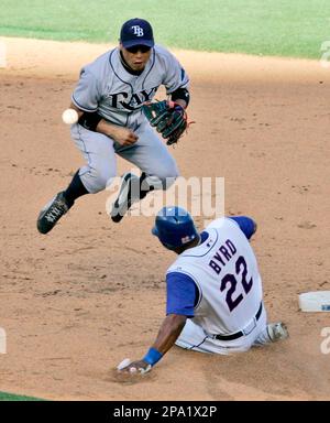 Texas Rangers first baseman Hank Blalock during a baseball game against the  Tampa Bay Rays, Saturday, July 4, 2009, in Arlington, Texas. (AP Photo/Matt  Slocum Stock Photo - Alamy