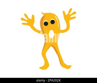 Funny Monster or Character with Peek a Boo Gesture Illustration with Simple Illustration Stock Vector