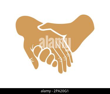 Holding Hand Illustration as Symbolization of Support visualized with Simple Illustration Stock Vector
