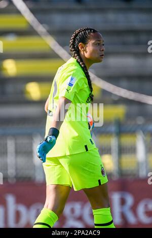 Rome, Italy. 11th Mar, 2023. Selena Delia Babb (AC Milan) during the Coppa Italia Frecciarossa semifinal match between AS Roma vs AC Milan at the Tre Fontane Stadium in Rome on 11 March 2023. Credit: Independent Photo Agency/Alamy Live News Stock Photo