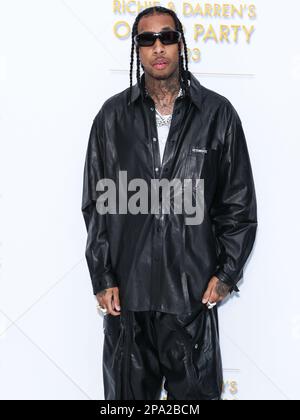 Bel Air, USA. 11th Mar, 2023. BEL AIR, LOS ANGELES, CALIFORNIA, USA - MARCH 10: American rapper Tyga (Micheal Ray Stevenson) arrives at the Darren Dzienciol and Richie Akiva Oscar Party 2023 held at a Private Residence on March 10, 2023 in Bel Air, Los Angeles, California, USA. (Photo by Xavier Collin/Image Press Agency) Credit: Image Press Agency/Alamy Live News Stock Photo