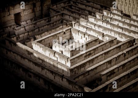 Labyrinth made of stone: conceptual for question, freedom and journey Stock Photo