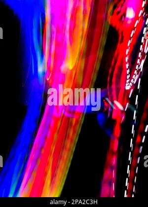 Abstract hitech background for display product with colorful bright neon glowing on charcoal dark black texture. Stock Photo