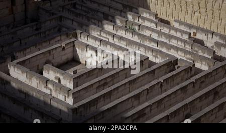 Labyrinth made of stone: conceptual for question, freedom and journey Stock Photo