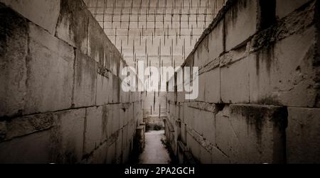 Labyrinth perspective for concept of claustrophobia and claustrophobic people Stock Photo