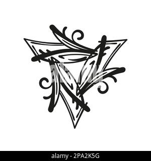 Celtic triquetra pattern with triangle, Motif of twisted and connected ...