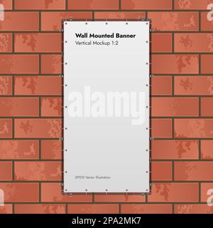 Wall Mounted Banner on Marble Background Vector Illustration. Stock Vector