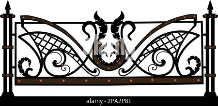 Gate fence isolated. Vector metal entrance. Fence gate vector illustration isolated on white background Stock Vector