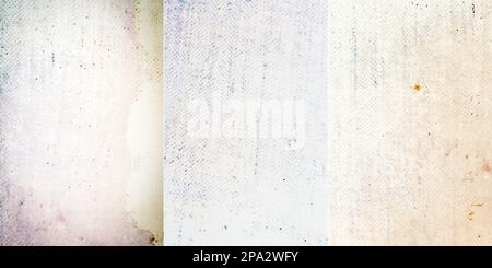 Collection of old white stained dotted paper textures. Empty paper background Stock Photo