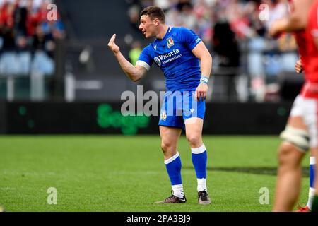 Rome, Italia. 11th Mar, 2023. Paolo Garbisi of Italy during the Six Nations rugby match between Italy and Wales at Stadio Olimpico in Rome on March 11th, 2023. Photo Antonietta Baldassarre/Insidefoto Credit: Insidefoto di andrea staccioli/Alamy Live News Stock Photo