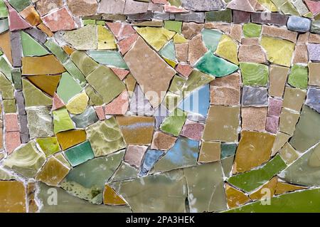 Colorful stone mosaic with chaotic pattern, seamless. Marble-stone mosaic texture. Stock Photo