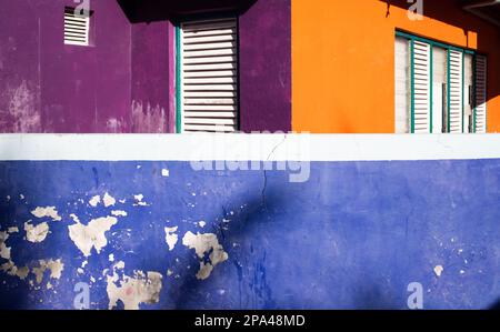 colorful house purple blue orange Stock Photo