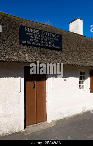 Burns Cottage Alloway, birth place of poet Robert Burns, Alloway,South Ayrshire, Scotland,UK Stock Photo