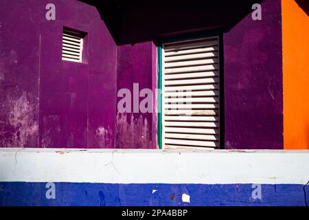 colorful house purple blue orange Stock Photo