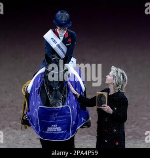 DEN BOSCH - Winner dressage kur to music Chralotte Fry (GBR) at Glamourdale during The Dutch Masters Indoor Brabant Horse Show. Right Anky van Grunsven. ANP SANDER KONING netherlands out - belgium out Credit: ANP/Alamy Live News Stock Photo