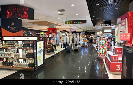 Duty free shopping at Gran Canaria Airport Stock Photo