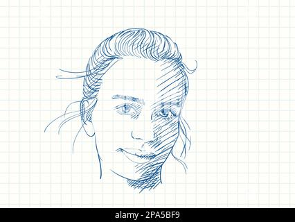 Illustration Young Lady Hand Drawn Womans Stock Illustration 321518945 |  Shutterstock