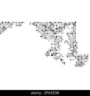 Maryland Map Silhouette Pixelated generative pattern illustration Stock Vector