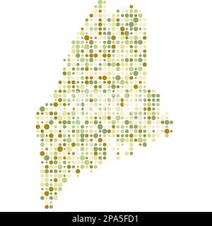 Maine Map Silhouette Pixelated generative pattern illustration Stock Vector