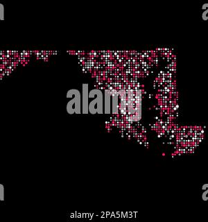 Maryland Map Silhouette Pixelated generative pattern illustration Stock Vector