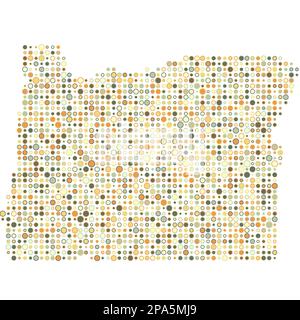 Oregon Map Silhouette Pixelated generative pattern illustration Stock ...