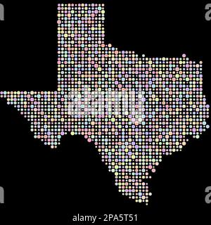 Texas Map Silhouette Pixelated generative pattern illustration Stock ...