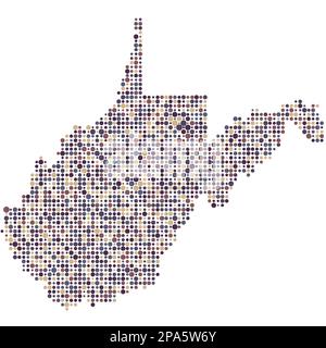 West virginia Map Silhouette Pixelated generative pattern illustration ...