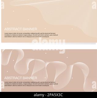 Abstract banner template with beautiful wavy lines and simple geometric shapes, modern design Stock Vector