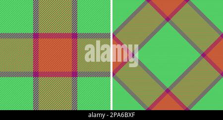 Pattern tartan seamless. Plaid background check. Fabric texture vector textile in set. Stock Vector