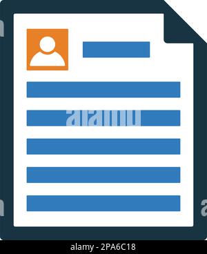 Resume, CV icon symbol for use on mobile apps, print media and web design or any type of design projects. Stock Vector