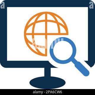 Seo, services, international icon is isolated on white background. Simple vector illustration for graphic and web design or commercial purposes. Stock Vector