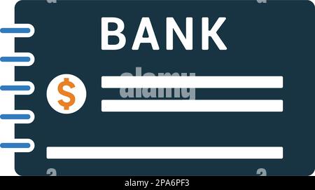 Bank cheque book icon. Flat style vector EPS use in infographics,web design, presentations and on printed materials. Stock Vector