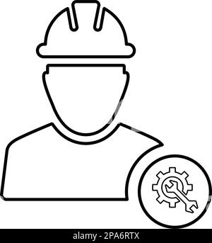 Worker icon symbol for use on mobile apps, print media and web design or any type of design projects. Stock Vector