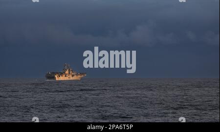 The Wasp class amphibious assault ship USS Iwo Jima Stock Photo