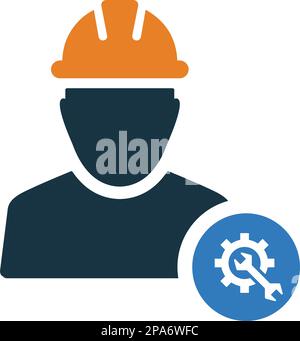 Worker icon symbol for use on mobile apps, print media and web design or any type of design projects. Stock Vector