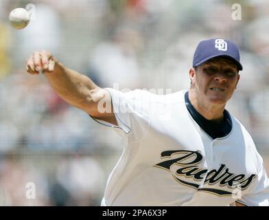 San Diego Padres starter Jake Peavy works in the first inning