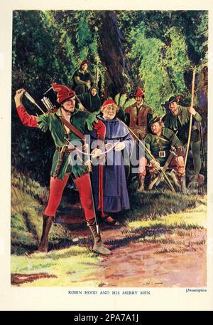 ERROL FLYNN EUGENE PALLETTE and ALAN HALE in THE ADVENTURES OF ROBIN HOOD 1938 directors MICHAEL CURTIZ and WILLIAM KEIGHLEY costumes Milo Anderson music Erich Wolfgang Korngold Warner Bros. Stock Photo