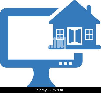 Online house real state icon. Beautiful, meticulously designed icon. Well organized and editable Vector for any uses. Stock Vector
