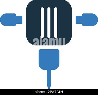 Jackhammer icon. Perfect use for print media, web, stock images, commercial use or any kind of design project. Stock Vector