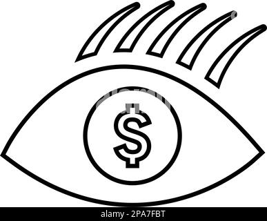 cost per impression line icon, outline symbol, vector illustration ...