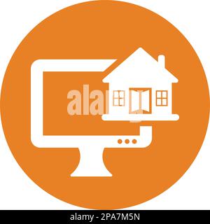 Online house real state icon. Beautiful, meticulously designed icon. Well organized and editable Vector for any uses. Stock Vector