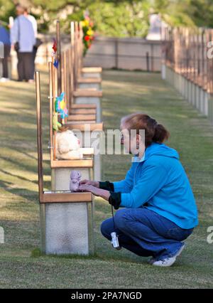 The chair dedicated to bombing victim Baylee Almon is pictured in the ...