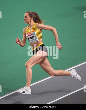 Christina Honsel of Germany competing in the women’s high jump final at the European Indoor Athletics Championships at Ataköy Athletics Arena in Istan Stock Photo