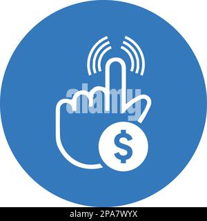 Pay, per click icon is isolated on white background. Use for graphic and web design or commercial purposes. Vector EPS file. Stock Vector