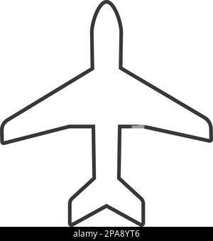 Airplane icon. Aircraft line style. Aeroplane app button. Flight mood sign. Fly jet. Aviation airline plane Stock Vector