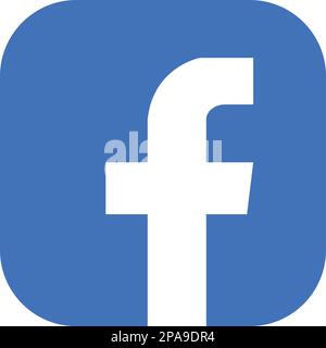 Facebook logo. Realistic social media icon logotype vector. Meta fb symbol. Facebook app button for web on transparent background Stock Vector