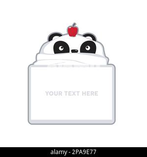 bear panda vector message speech bubble note paper illustration cartoon Stock Vector